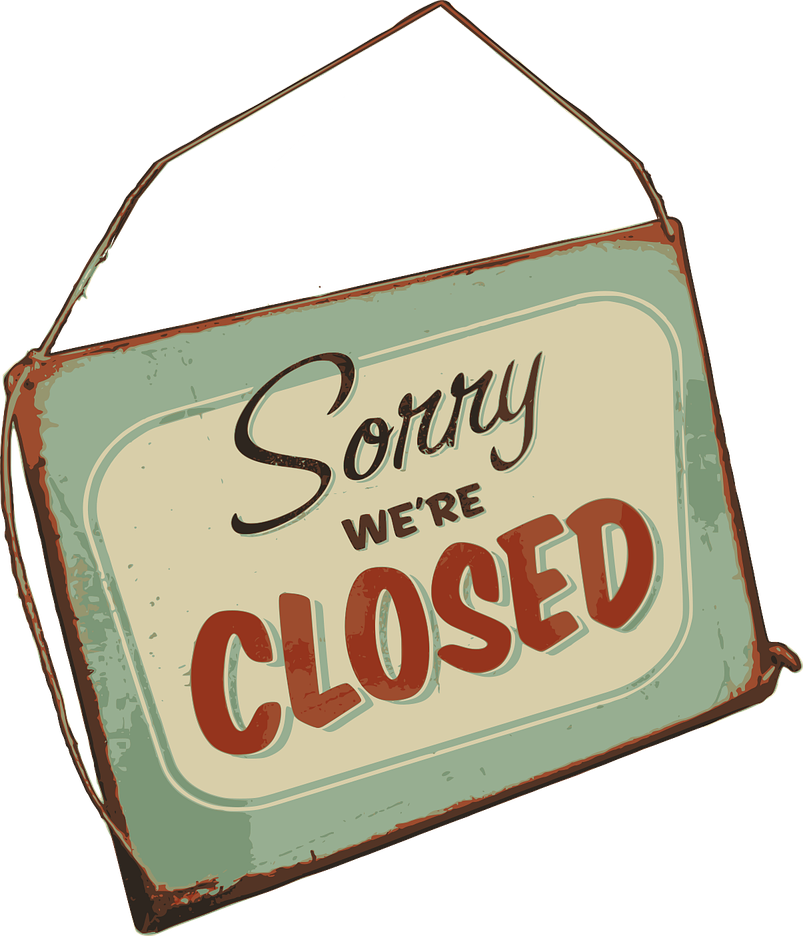 Shop closed notice